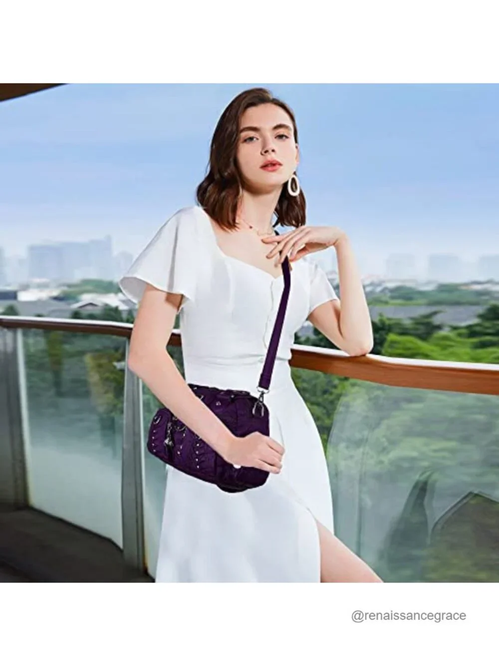 Small Hobo Purse Crossbody Bag Soft Vegan Leather Multipocket Shoulder Handbag